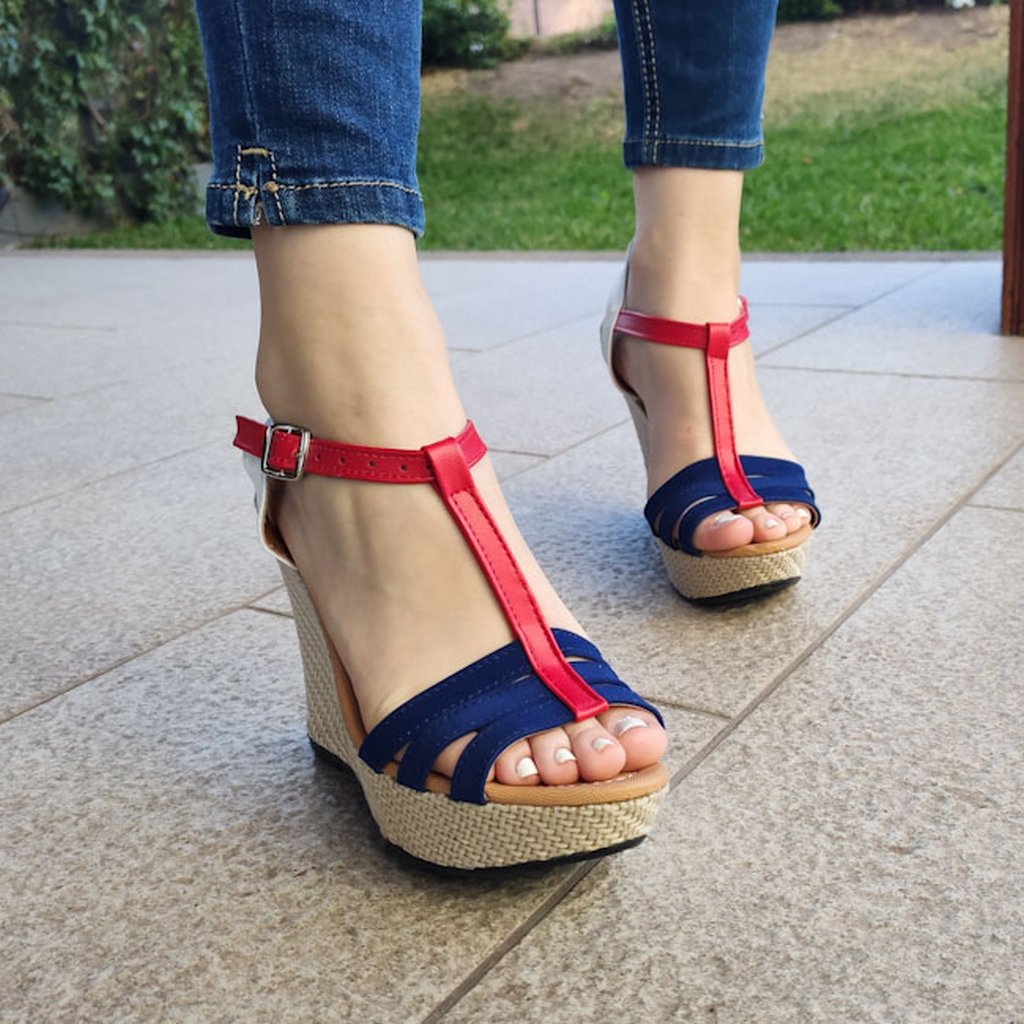 Zapato Combinado. Plataforma Zapatos Altos