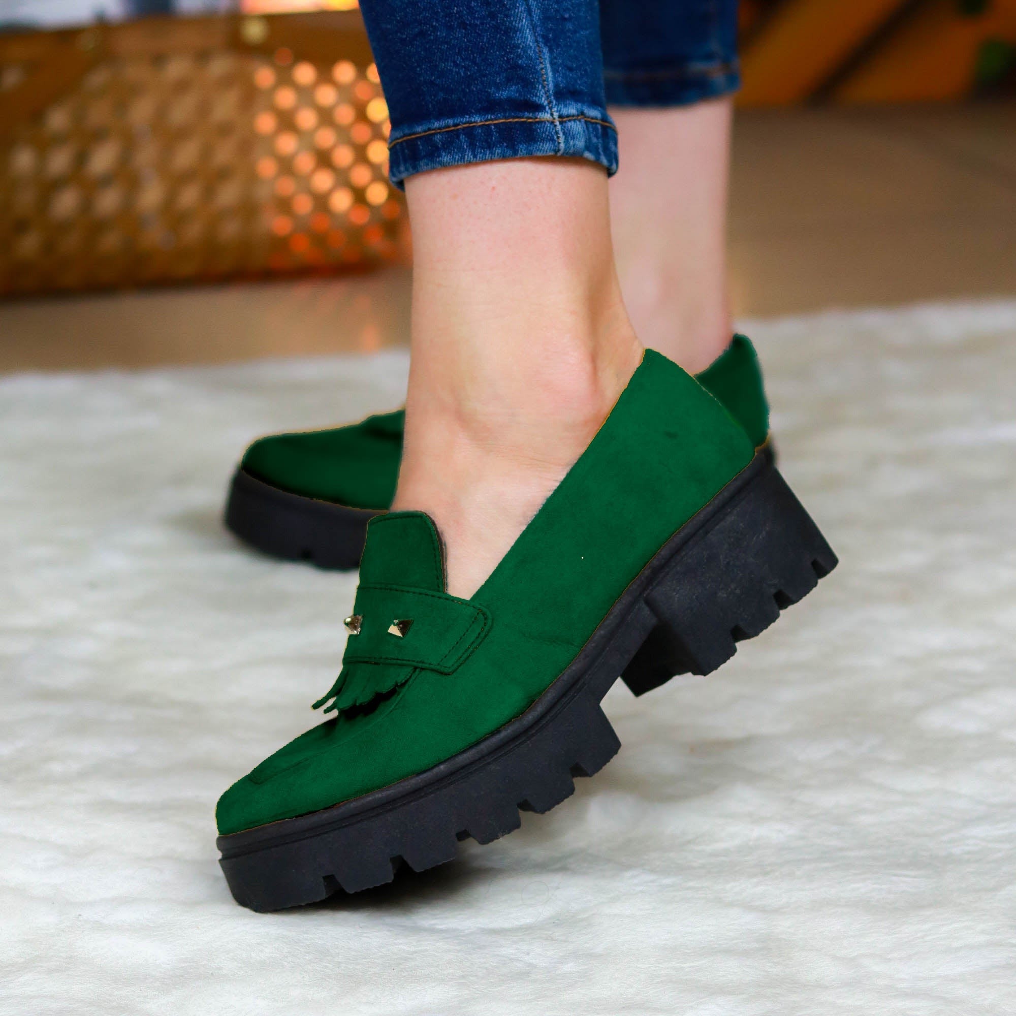 Comodo Imponente Y Hermoso Calzado Para Dama Hecho En Gamuza Varios Colores Verde / 35 Normal