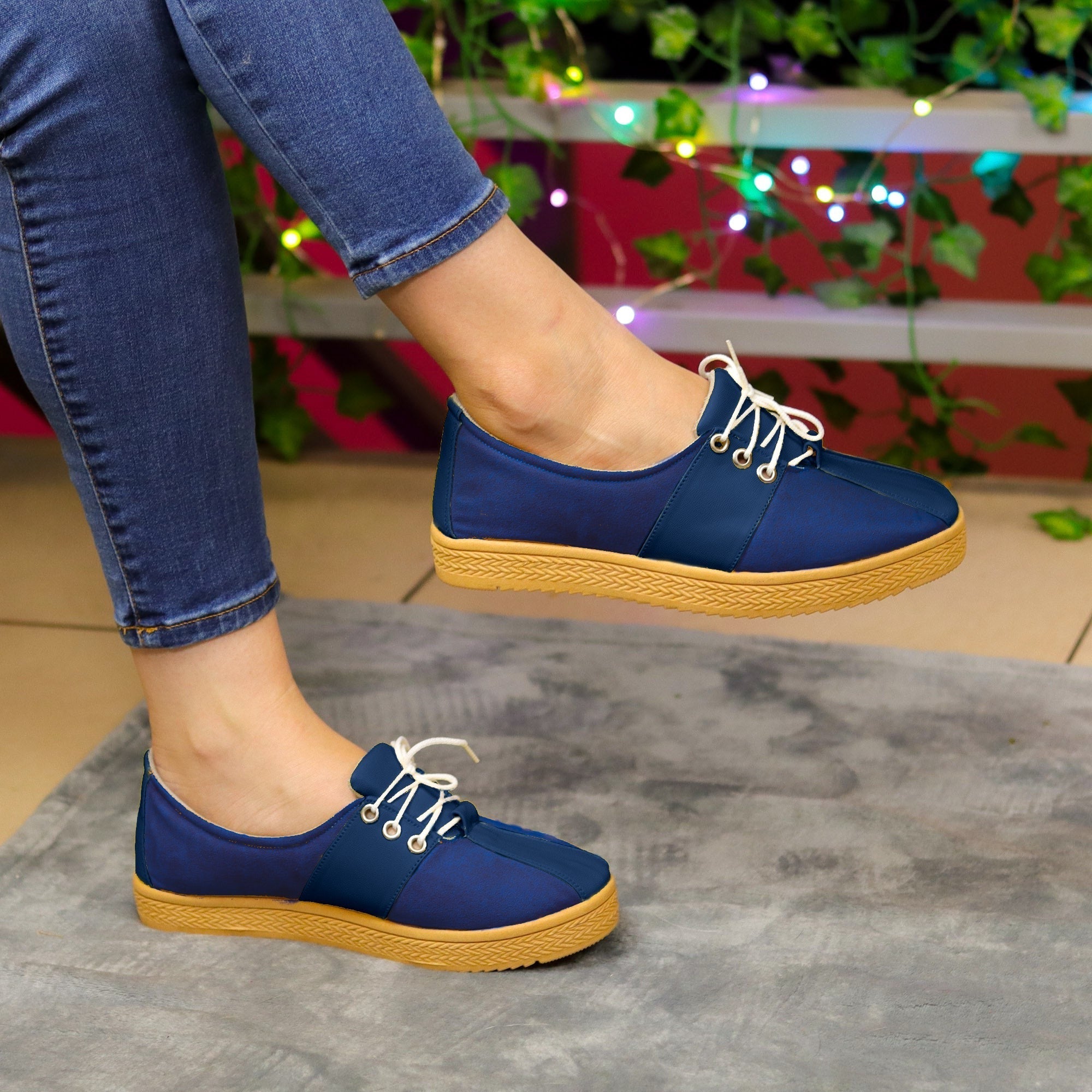 Zapatos Cerrados Casuales: El Toque Final Para Cualquier Outfit Azul / 35 Normal Bajitos