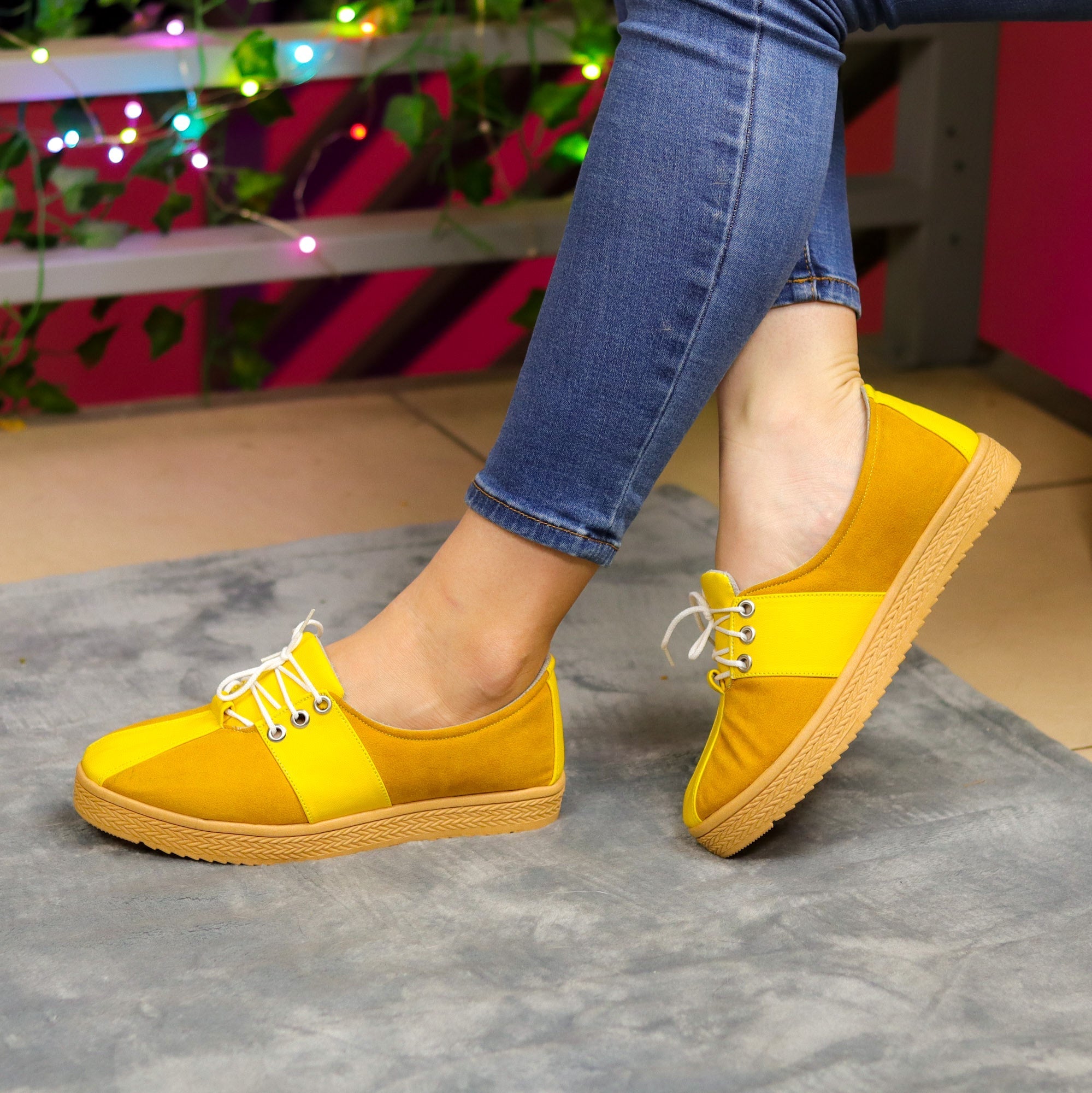 Zapatos Cerrados Casuales: El Toque Final Para Cualquier Outfit Amarillo / 35 Normal Bajitos