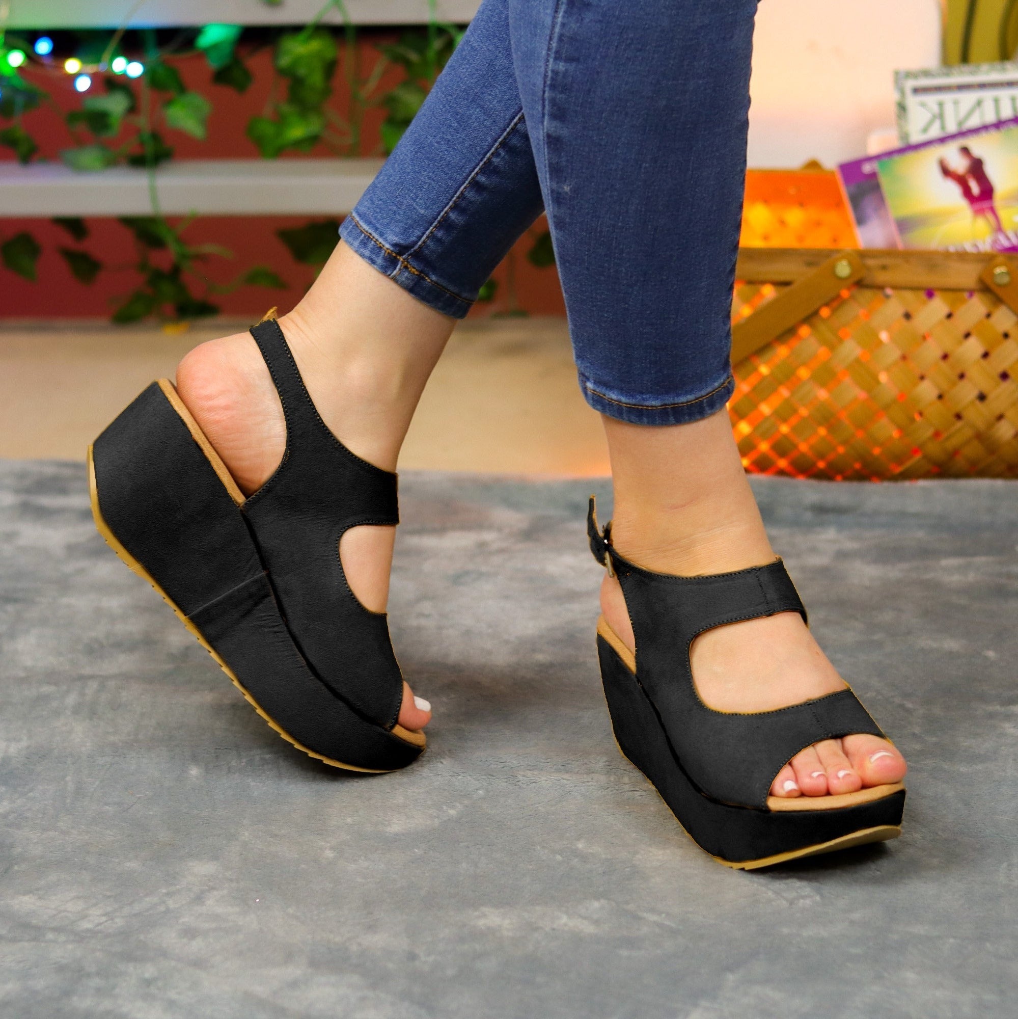 Plataformas Suaves Para El Andar Diario: Elegancia Casual Negro / 34 Normal Zapatos Medianos