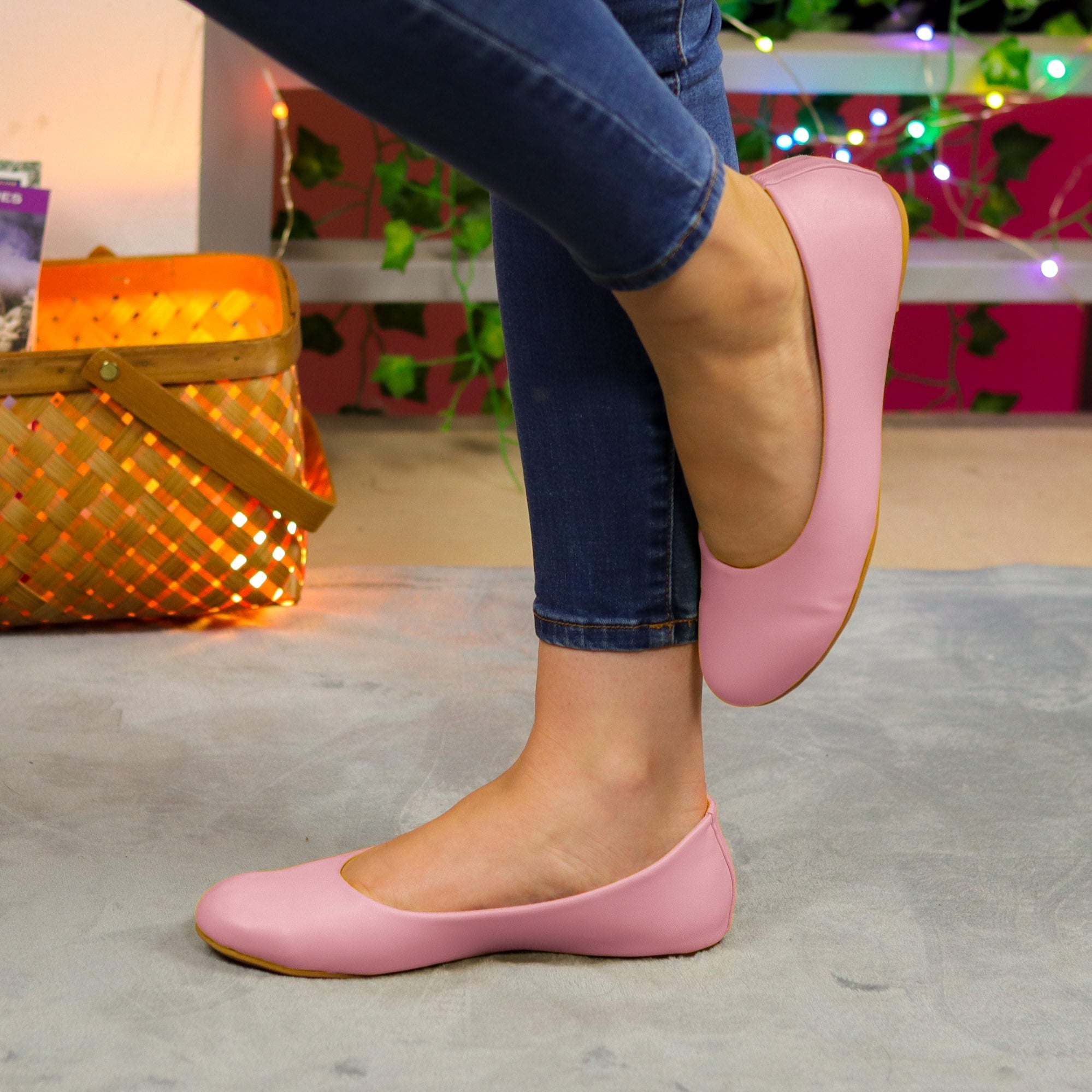 Ballerinas Con Elegancia Suave Para El Día A Rosado / 35 Normal Zapatos Bajitos
