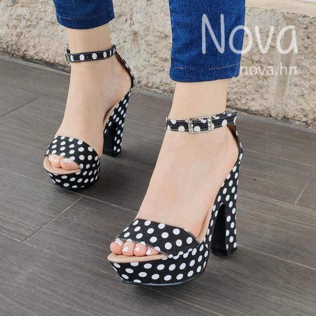 Zapato Con Patron De Puntos Estilo Femenino Y Discreto Zapatos Altos